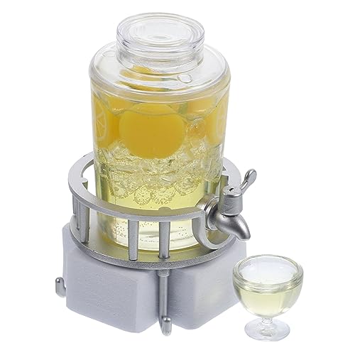 OFFIGAM Miniatur Getränkespender Modell Dekoratives Puppenhaus Zubehör Mini Saftfass aus Resin für Miniaturen und Kreative Wohnraumgestaltung Lemon von OFFIGAM
