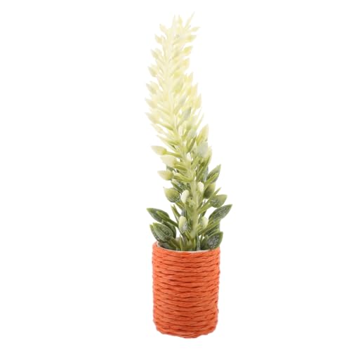 OFFIGAM Miniaturmodell Einer Topfpflanze Pflanzen Gefälscht Büro Anlage Lüfter Baum Mini-topfpflanze Miniatur -topfpflanze Winziges Hausdekor Mini-hausversorgung Mini Bonsai Plastik von OFFIGAM
