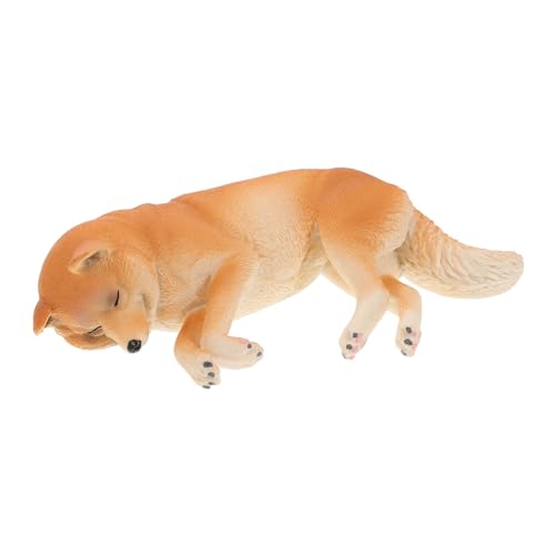 OFFIGAM Modell Kind Hundespielzeug Realistischer Schlafender Hund Schlafende Hundefigur Simulierte Hundestatue Welpensimulationsspielzeug Tierskulptur Dekoration Schlafendes von OFFIGAM