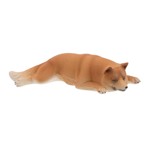 OFFIGAM Schlafenden Hund Statue Kunststoff Hund Figurine Simulierte Hund Modell Realistische Hund Skulptur Schlafenden Hund Skulptur Dekoration Welpen Simulation Spielzeug von OFFIGAM