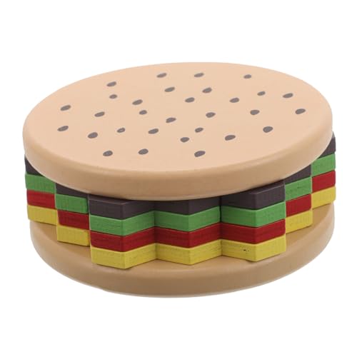 OFFIGAM Montessori-Spielzeug Zum Stapeln Von Burgern Aus Holz, Formerkennungsblöcke, Passendes Puzzle, Feinmotorik, Pädagogisches Vorschul-lernspiel Für Kinder von OFFIGAM