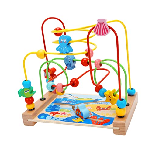 OFFIGAM Perlen Labyrinth Kognitives Rund Um Kreis Perlen Frühes Pädagogisches Konstruktionsspielzeug Kindertierperlenspielzeug Perlen Holz von OFFIGAM