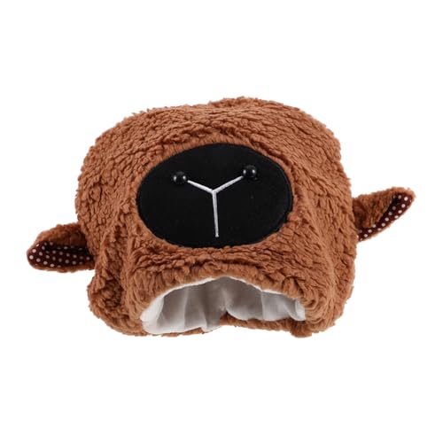 OFFIGAM Plüsch Kuscheltier Mütze mit Ohren aus Weichem Sherpa Langlebig und Warm Vielseitig für Herbst Winter Outdoor Niedliches Cosplay Accessoire für Party und Alltag Khakifarben von OFFIGAM