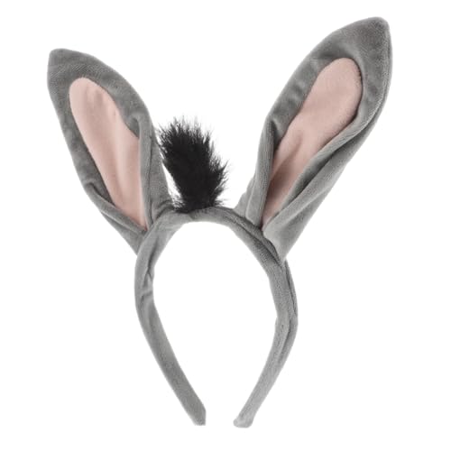OFFIGAM Plüschiges Donkey Ears Stirnband Weiches Tierohren Haarband für Erwachsene Vielseitiges Party Kostüm Zubehör für Cosplay Karneval und Themenveranstaltungen Komfortabel und von OFFIGAM