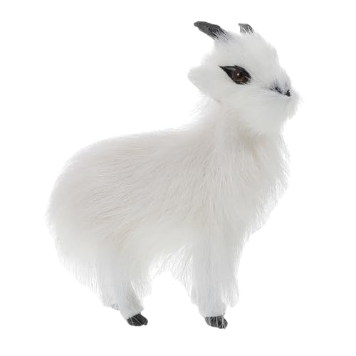 OFFIGAM Plüschziege Figur Lebensechte Ziegenziegen Ausgestopfte Tierfellpelz Plüsch Lamm Puppen Weihnachtsschmuck Für Gefüllte Lammentischdekorationen von OFFIGAM