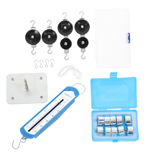 OFFIGAM Pulley System Kit mit Magnetbasis für Physikunterricht Kraftmessgerät und Gewichte für Experimente der Schule für Mechanik und Naturwissenschaftliche Bildung von OFFIGAM