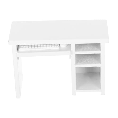 OFFIGAM Puppenhaus Miniatur Computer Schreibtisch Stabiles Modell mit Realistischem Design Vielseitig Einsetzbar Einfache Montage für Puppenhaus Dekoration und Kinderspiel von OFFIGAM