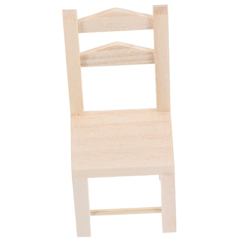 OFFIGAM Puppenhaus Modellstühle Dekorativer Mini Stuhl Mini Zubehör Miniatur Möbel Holz Miniatur Verschleißfester Mini Stuhl Schöner Mini Stuhl Miniatur Aus Holz von OFFIGAM