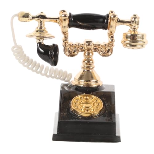 OFFIGAM Puppenhaus Telefon Zubehör für Raumdekoration Nostalgisches Schwarzes Miniaturtelefon für Sammler und OFFIGAM Puppenhaus Telefon Zubehör für Raumdekoration Nostalgisches Schwarzes Miniaturtelefon für Sammler und von OFFIGAM