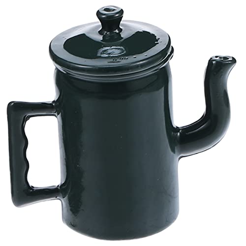OFFIGAM Puppenhaus Wasserkocher Puppenhaus-Miniatur Puppenhaus-kaffeekannen Puppenhaus Miniatur Kaffeekanne Mini-kaffeekanne Miniatur-wassertopf-Requisite Legierung Dark Green von OFFIGAM