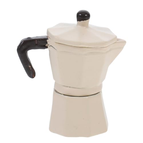 OFFIGAM Puppenhaus -kaffeekanne Puppenhaus-szenerie-Requisiten Modell Kaffeekanne Küchenzubehör Vortäuschen Miniatur-puppenhauszubehör Puppenhaus Kaffeekanne Hausdeko Mini Legierung Beige von OFFIGAM