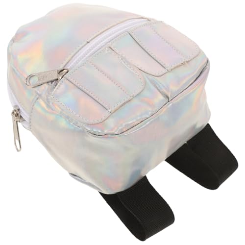 OFFIGAM Puppenrucksack Kleinkindspielzeug Hologramm-Rucksack Gürteltasche Rave-Rucksack Rucksack Mit Pailletten Holografische Handtasche Holografische Geldbörse Stoff Silver OFFIGAM Puppenrucksack Kleinkindspielzeug Hologramm-Rucksack Gürteltasche Rave-Rucksack Rucksack Mit Pailletten Holografische Handtasche Holografische Geldbörse Stoff Silver von OFFIGAM
