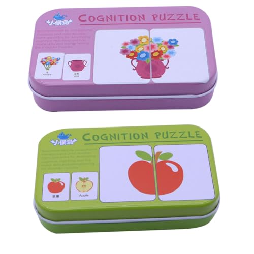 OFFIGAM Puzzle für Frühes Lernen Lernkarten für Kleinkinder mit Obst und Alltagsgegenständen Pädagogisches Kindlichen Entwicklung von OFFIGAM