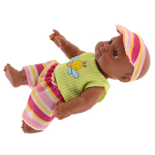 OFFIGAM Realistische Babypuppe aus Weichem Vinyl Miniatur Afrikanische Puppe für Lebensechter für Spiel und Sammlung von OFFIGAM