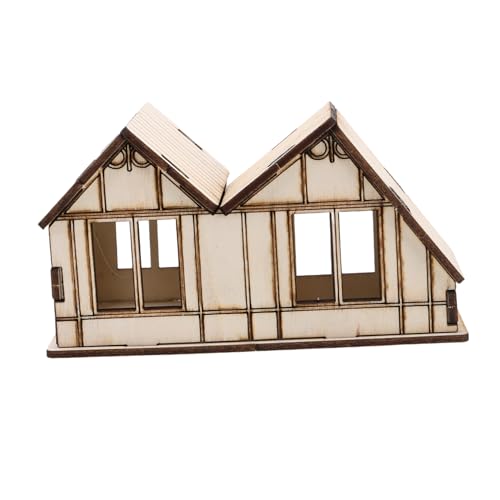 OFFIGAM Sandtischhaus Bauen unfertiges Holzhandwerk Holz zum Basteln Handwerkshäuser Spielzeughaus Minihäuser zum Basteln Bausatz kleine Häuser zum Basteln hölzern Beige von OFFIGAM