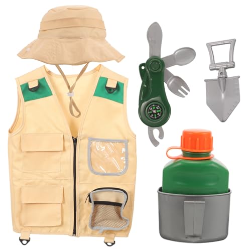 OFFIGAM Set Explore Outdoor Adventure Kit Kinderweste Abenteuerausrüstung Hut Campingausrüstung Wanderausrüstung Kunststoff von OFFIGAM