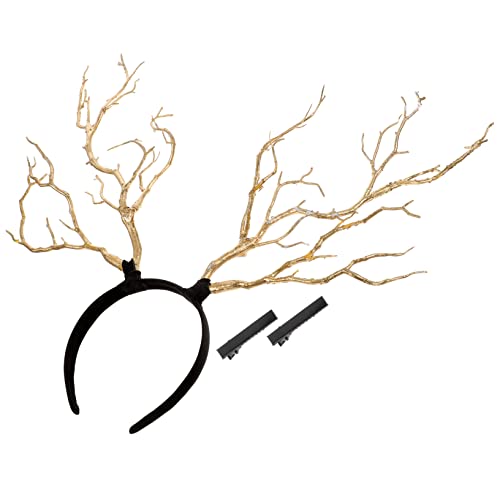 OFFIGAM Simulation Branch Design Haarreifen mit Hirschgeweih für Festliche Anlässe für Weihnachten Cosplay und Mottopartys und Harz Bequem von OFFIGAM