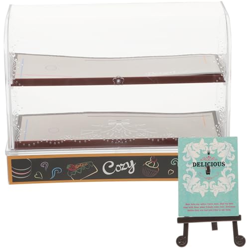 OFFIGAM Simulation Tortenständer Kuchenschrank Modell Mini-dessertschrank Mini-kuchenständer Puppenhaus Mini Kuchenschrank Miniatur-kuchenregal Für Die Küche Kuchendekoration Plastik von OFFIGAM