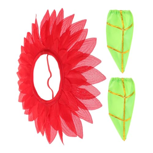 OFFIGAM Sonnenblumen Kopfstück für Kostüme Lustige Haarschmuck Accessoires für Partys Weiche und Bequeme Blumenhaube für Cosplay und Fotografie Kindergröße mit Handschuhen von OFFIGAM