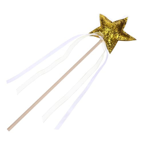 OFFIGAM Sternenfeenstab mit Ribbons Glitzernder Zauberstab für Mädchen Wiederverwendbar für Geburtstagsfeiern Cosplay und Bühnenaufführungen von OFFIGAM