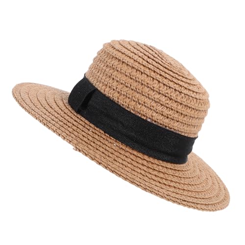 OFFIGAM Strohhut für Puppen Wunderschönes Handgefertigtes Accessoire für DIY Dekoration Langlebig und Farbecht Sommerhut für Kreative Bastelprojekte von OFFIGAM