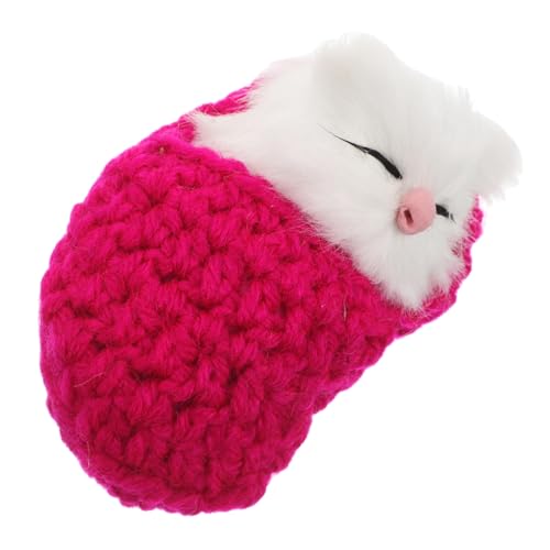 OFFIGAM Süße Plüschkatze im Hausschuh Design Lifelike für Dekoration Geräuschfunktion für Zuhause und Partys Rosa und Kuschelig von OFFIGAM