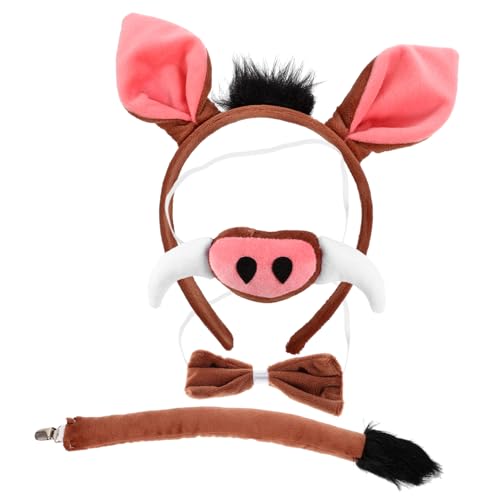 OFFIGAM Tierisch Süßes Schwein Ohren Stirnband Fliege Nase für Tier Mottopartys Karneval Cosplay und Fotoshootings von OFFIGAM