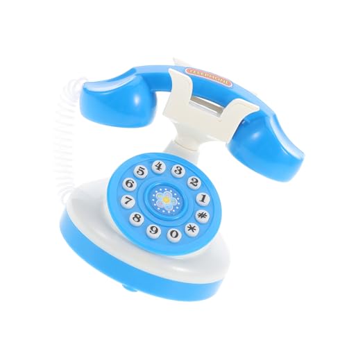 OFFIGAM Spielzeugtelefon für Kleinkinder Retro Wählscheibentelefon Interaktives Schnurtelefon für Rollenspiele Blau ohne Batterien Pädagogisches Spielzeug von OFFIGAM