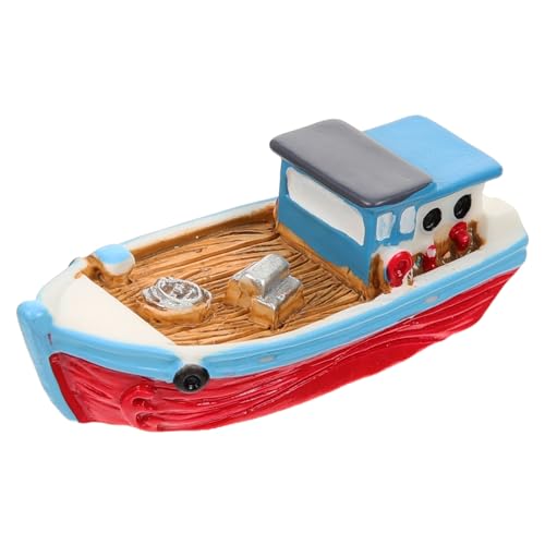 OFFIGAM Vintage Miniatur Boot Modell Figurine Mediterranes Schiff aus Widerstandsfähigem Harz für Mikro Landschafts DIY Dekoration von OFFIGAM