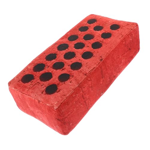 OFFIGAM Ziegelspielzeug Lustiges Kissenspielzeug Schlafzimmer-plüschziegel Wohnzimmer-plüschziegel Neuartiger Plüschstein Plüsch Ziegel Realistisches Ziegel-plüschtier Pp Baumwolle Rot von OFFIGAM