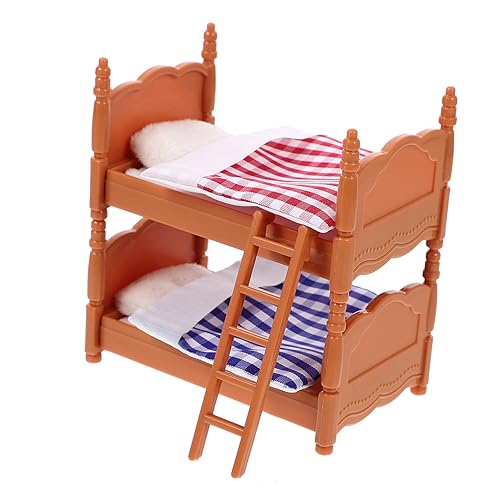 OFFIGAM für kinderspielzeug Kinderzimmer-Dekoration cot puppenhaus doppelbett Etagenbett für Puppen Puppenhausmöbel Requisiten Puppenhaus-Etagenbett- Plastik von OFFIGAM