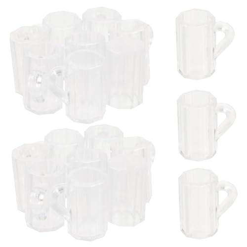 20St Bierkrug Puppenhaus-Teetasse winziger Bierbecher Ornament Facilitation Modelle winziges -Kit Miniatur-Bierbecher STK Kleines Glas Spielzeugzimmer Hand Tasse Plastik von OFFSCH