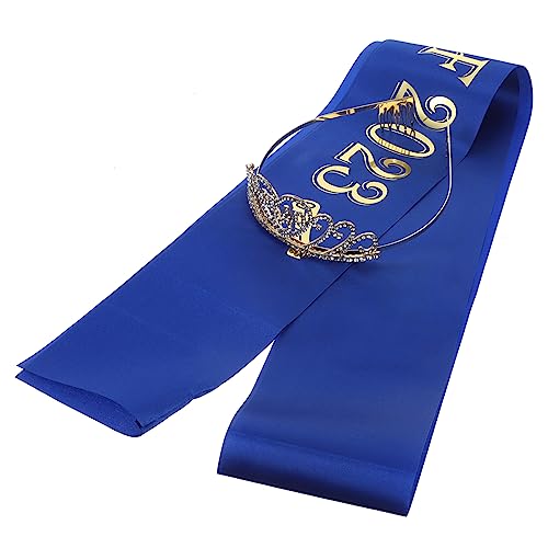 OFFSCH 1 Satz Graduierung Kronenriemen Goldene Krone Pinnwand Dekorationen Abschluss Servietten Kappe Golddekor Studentenabschlussschärpe Schärpe für den Abschluss Partyzubehör Polyester von OFFSCH
