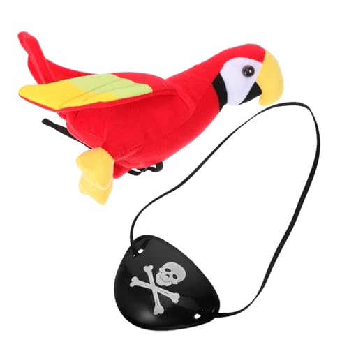 OFFSCH 1 Set Piratenpapagei Requisiten Piratendekorationen Piratenzubehör Schultervogel Requisite Partyzubehör Ausgestopfter Papagei Piratenkostüm Dekoration Halloween Kostüm von OFFSCH
