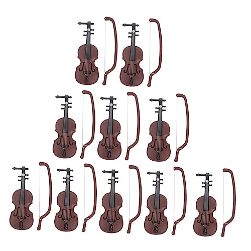 OFFSCH 10 Sets Geigenornamente Gefälschtes Geigenmodell Kunstharz Geigendekor Foto Requisite Dekor Verzierung Dekoratives Geigenmodell Realistisches Geigenmodell Winziges von OFFSCH