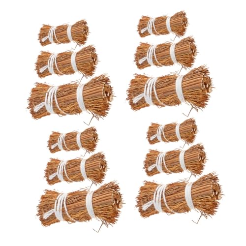 OFFSCH 12 Stücke Miniatur Heuballen Zur Dekoration Mini Heuhaufen Dekorationen Puppenhaus Zubehör Dekorative Heuballen Modell Für Tisch von OFFSCH
