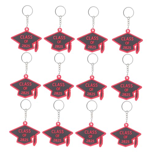 OFFSCH 12pcs Klasse Des Abschlusses Schlüsselbund Inspirierender Schlüssel Ringanhänger Für Schüler Andenken, Die Für Ihn Ihre Abschlussfeiern Versorgt, Schwarz Rot von OFFSCH