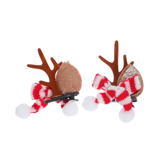 OFFSCH 2 Stück Neuartige Weihnachts Haarnadeln Urlaubs Haarschmuck Geweih Ohren Haarspangen Hirschhorn Haarspangen Weihnachts Rentier Haarklammern Haarklammern von OFFSCH