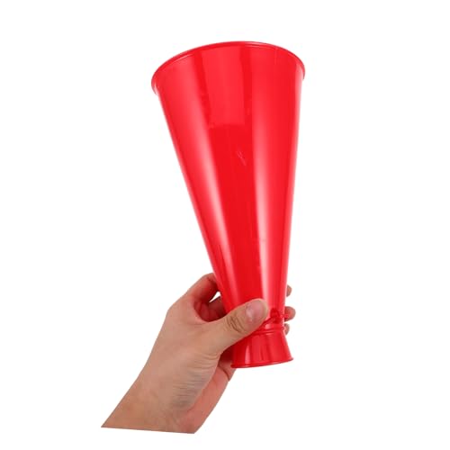 OFFSCH 2 Stück Rote Plastik Megaphone für Sportveranstaltungen und Partys Leichte Tragbare Cheerleading Lärminstrumente Kompakte Fußball Tröten für und Anfeuerung von OFFSCH