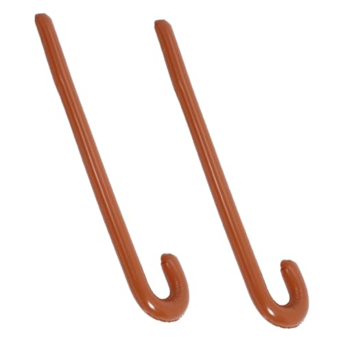 OFFSCH 2 Stück aufblasbare Krücken Party aufblasbare Ballons aufblasbare Dekoration Dekorationsparty aufblasbarer Spazierstock Aufblasbarer Leistungsballon Krücke bläst auf PVC Kaffee von OFFSCH