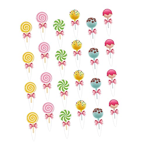 OFFSCH 24 Stück Teiliges Cake Topper Lutscher Design Verarbeitung Vielseitig für Geburtstagspartys Kinderfeiern Tortendekoration Leicht und Praktisch für Kuchen Cupcakes Desserts OFFSCH 24 Stück Teiliges Cake Topper Lutscher Design Verarbeitung Vielseitig für Geburtstagspartys Kinderfeiern Tortendekoration Leicht und Praktisch für Kuchen Cupcakes Desserts von OFFSCH