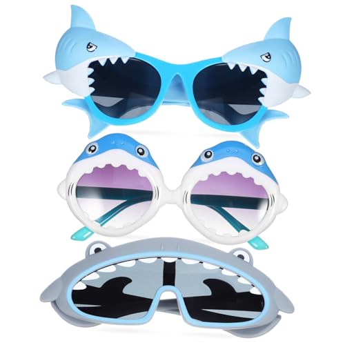 OFFSCH 3 Paar Lustige Partybrillen in Hai Form Leichte Sonnenbrillen in und Hai Design Kreative Sommer Partybrillen als Shark Party Dekoration und Partyzubehör OFFSCH 3 Paar Lustige Partybrillen in Hai Form Leichte Sonnenbrillen in und Hai Design Kreative Sommer Partybrillen als Shark Party Dekoration und Partyzubehör von OFFSCH
