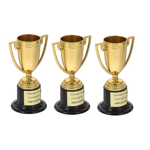OFFSCH 3 Stück Kleine Trophäe Jubeltrophäe Für Die Masse Der Mädchen Winzige Trophäen Partybevorzugungen Für Jubel Trophäen Für Mädchen Lassen Golden Plastik Wiederverwendbar von OFFSCH