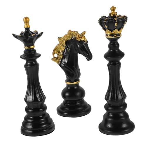 OFFSCH 3-teiliges Schachspiel-Set, Sammlerfigur, Bastelset, Einrichtungsgegenstände Für Die Dekoration Von Häusern, Tischschränken OFFSCH 3-teiliges Schachspiel-Set, Sammlerfigur, Bastelset, Einrichtungsgegenstände Für Die Dekoration Von Häusern, Tischschränken von OFFSCH