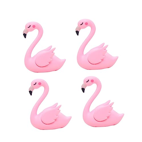 OFFSCH Flamingo-kuchendekor 4 Stück Kunststoff Flamingo Autoschmuck Einzigartiges Flamingo-ornament Wohnkultur Kuchendekorationen von OFFSCH