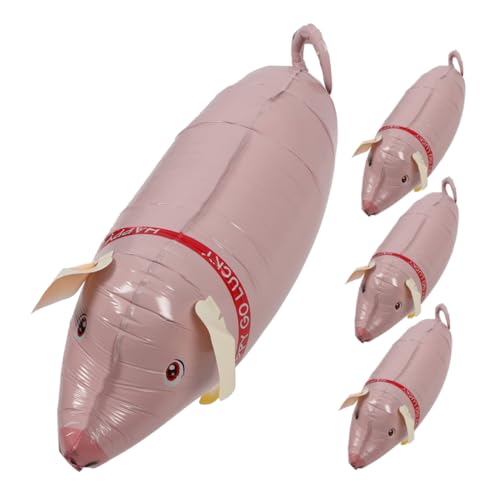 OFFSCH 4 Stück Schweineballon gehen Tierballon Form Kind Luftballons thematisiert für große Folienballons tierischer Folienballon Bauernhof Ballon Partyballons Ballonparty Aluminiumfolie von OFFSCH