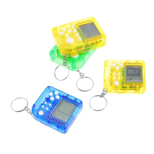 OFFSCH 4 Stück Teiliges Mini Spielgerät Schlüsselanhänger Tragbare Retro Brick Game Handheld Gerät Kinderfreundliches Geschenk Kompakt und Vielseitig für Unterwegs Bunte Zufällige Farbe von OFFSCH