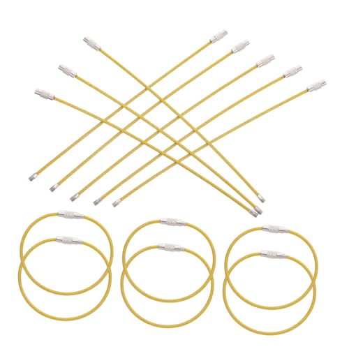 OFFSCH 50 Stück Pvc-beschichtete Stahl-drahtschlaufen Schlüsselanhänger Robuste Schlüsselring Verbinder für Gepäck Schlüssel und Küchenutensilien Zubehör Goldfarben von OFFSCH