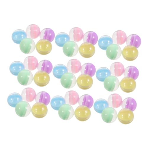 OFFSCH 50 Stück Runde Halbtransparente Macaron-kapseln Leere Kunststoffkapseln für Spielzeugautomaten DIY Bastelbedarf Bunte Füllbare Behälter für Party Ostern und Geburtstagsfeiern von OFFSCH