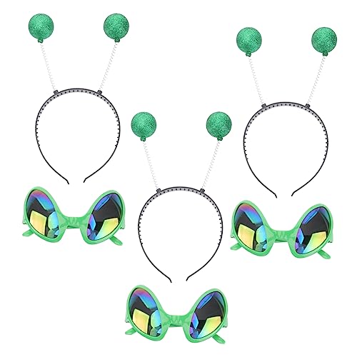 OFFSCH 6 Stück Teiliges Grünes Haarband mit Saucer Man Brille Flexibler Kopfschmuck für Erwachsene und Festliches Accessoire für Party Festival und Karneval Leicht und Komfortabel zu OFFSCH 6 Stück Teiliges Grünes Haarband mit Saucer Man Brille Flexibler Kopfschmuck für Erwachsene und Festliches Accessoire für Party Festival und Karneval Leicht und Komfortabel zu von OFFSCH
